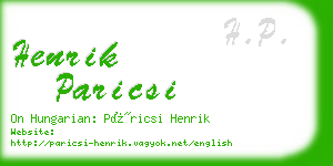 henrik paricsi business card